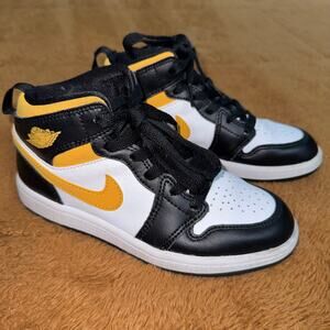 Nike Air Jordan 1 Mid TD Black White Pollen 640734-177 Toddler Size 1Y